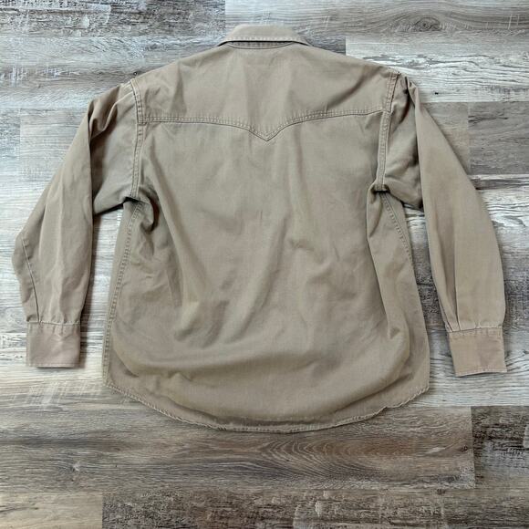 Drysdales Western Pearl Snap Khaki Long Sleeve Shirt Made in USA XL - Picture 4 of 6